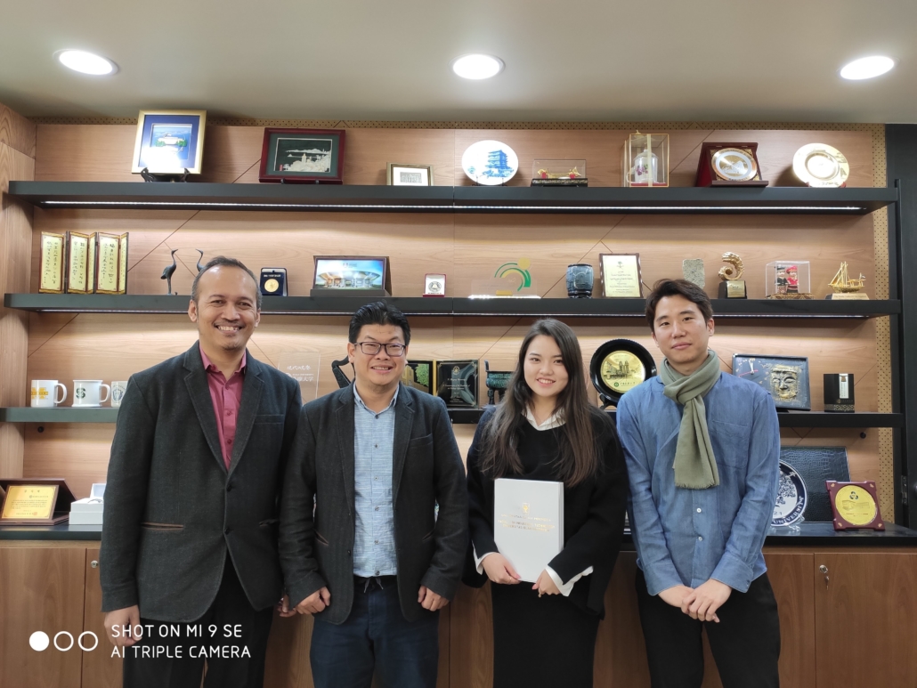 Hendrik and Teduh with Staffs of International Office, Hanyang University