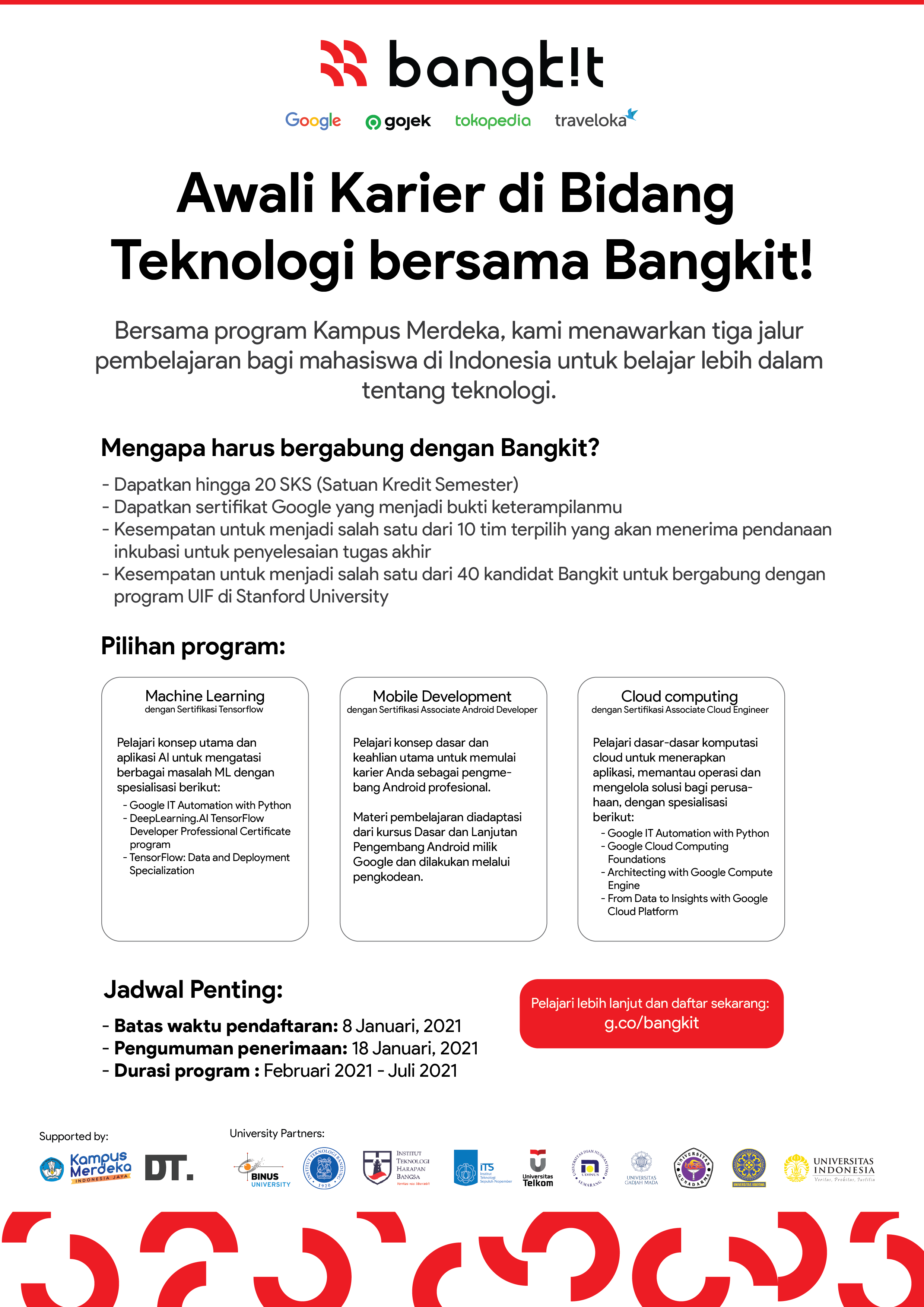 Pendaftaran Program Kampus Merdeka Bangkit 2021 Jurusan Informatika Fakultas Teknologi Industri Universitas Islam Indonesia
