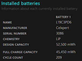 Battery Life Cycle Count on Windows