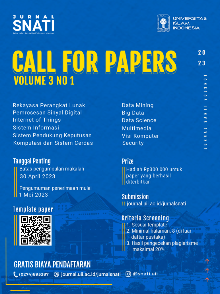 Jurnal SNATI Volume 3 No.1 2023 - Call For Papers