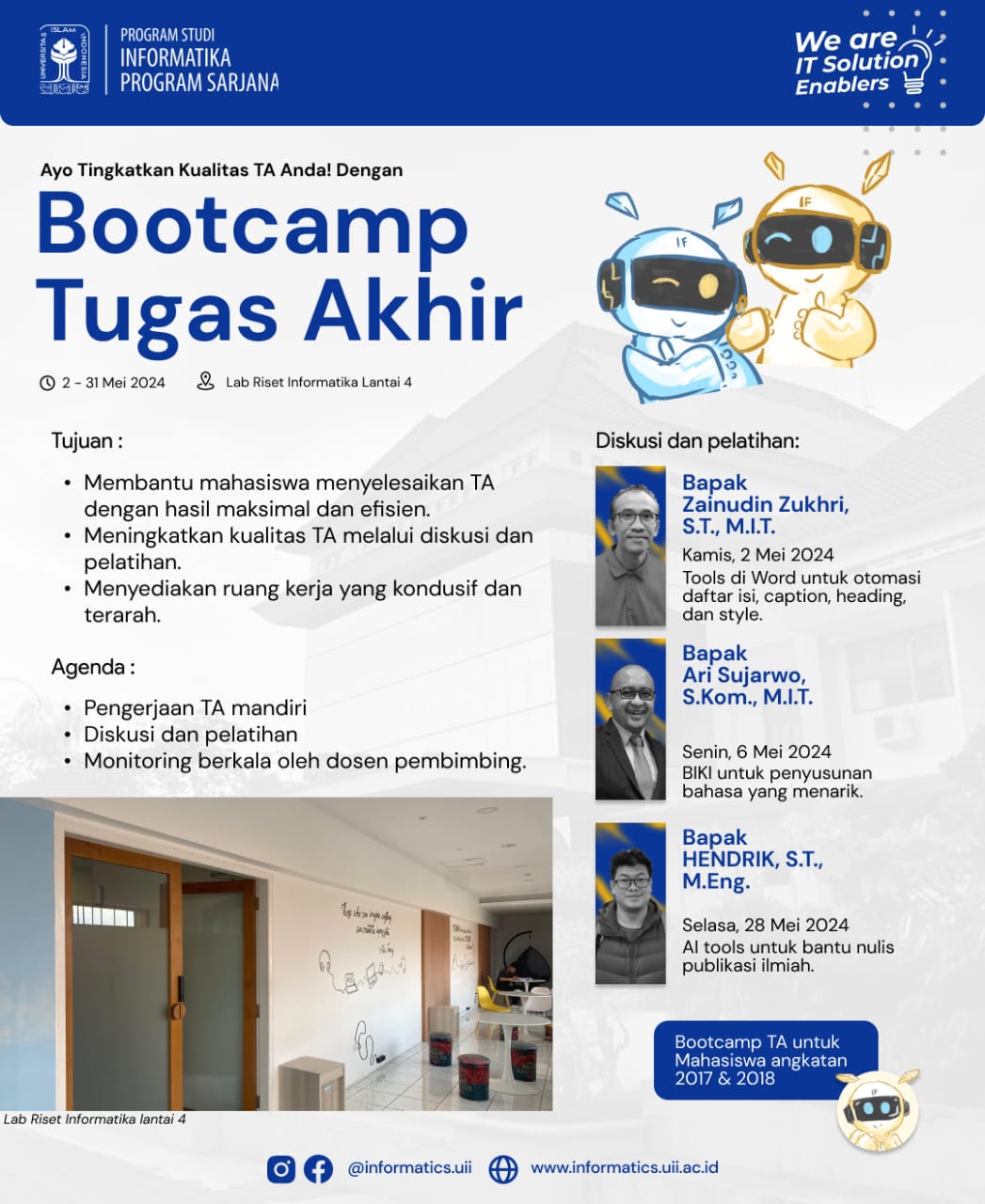 Bootcamp Tugas Akhir Jurusan Informatika Fakultas Teknologi Industri Universitas Islam