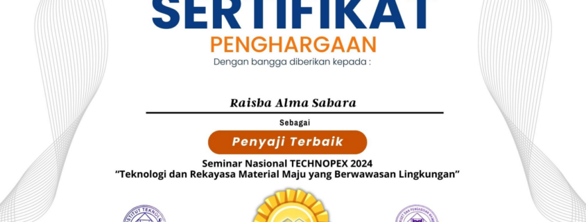 Raisha Alma Sahara, Penyaji Terbaik Technopex 2024